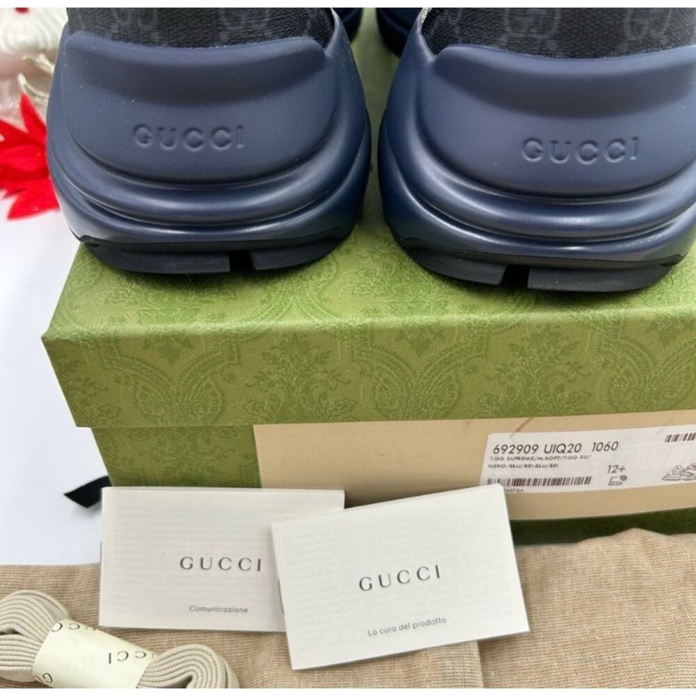 Gucci men's Rython GG Supreme monogram trainers size 12.5 made in Italy - Picture 8 of 12